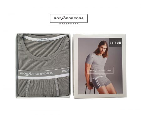 Coordinato uomo Rossoporpora  T- shirt co Boxer art 8350B grigio melange medio