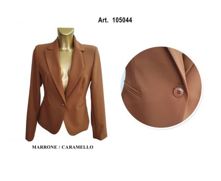 Giacca corta avvitata Rinascimento donna  1 bottone  art 105044 caramello