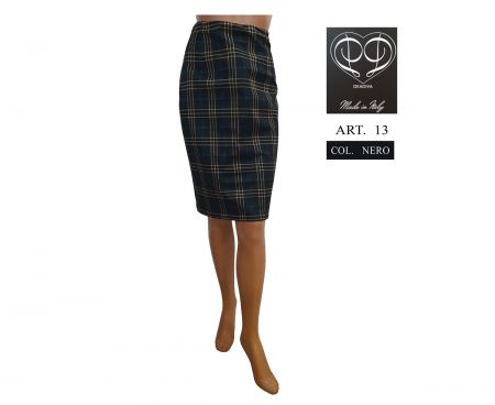 Gonna  tubino Deadiva scozzese   art  13 nero