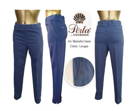 Pantalone elasticizzato Perla Oversize  art Marinella Catena colore lavagna