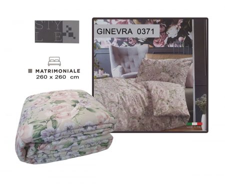 Trapunta fiori microfibra matrimoniale  2 piazze    Ginevra dis. 0371 rosa  Style
