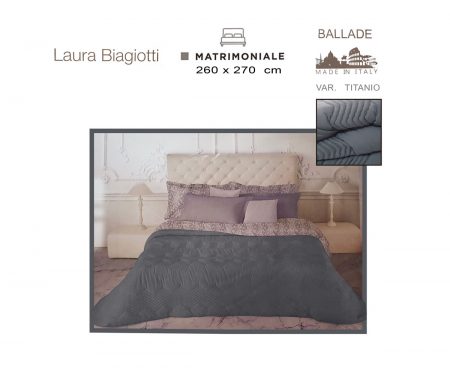Trapunta Laura Biagiotti matrimoniale microfibra Ballade var. titanio  Articolo <i><span style="color: red;">ESAURITO</span></i>