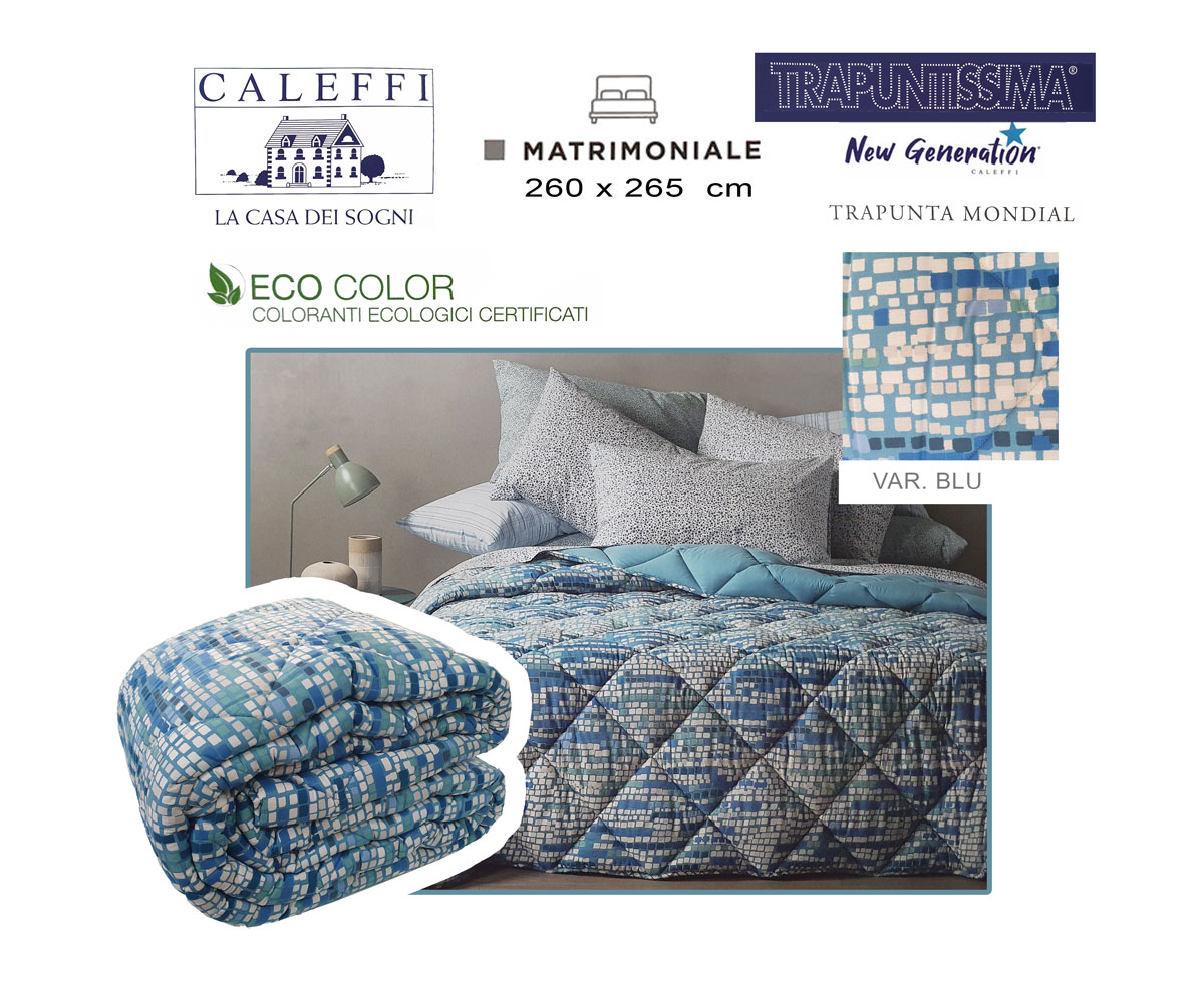 Caleffi trapunta da 1 piazza e mezza Trapuntissima New Generation var blu