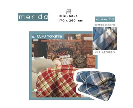 Trapunta Scozzese Tartan  singolo microfibra dis Yorkshire 0378 var azzurro Merida <i><span style="color: red;">ESAURITO</span></i>