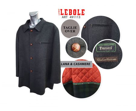 Cappotto Lebole Uomo art 491113 taglie over lana e cashmere
