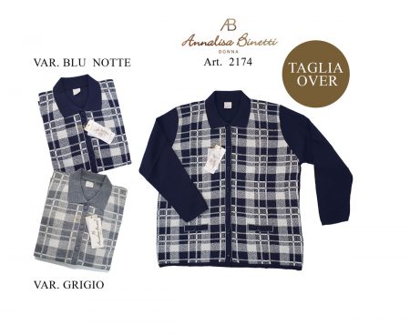 cardigan misto lana bottoni donna art 2174 over Annalisa Binetti  Taglia Over