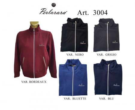 Felpa aperta donna PerlaRara art 3004 con zip vari colori