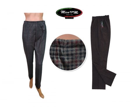 Pantaloni Donna misto lana con elastico in vita Mica Male