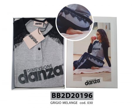 Pigiama Dimensione Danza serafino donna  grigio melange art. BB2D20196