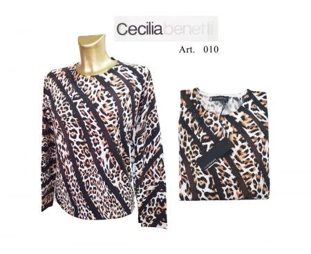 Maglia donna coreana bottoni Cecilia Benetti art 010 animalier