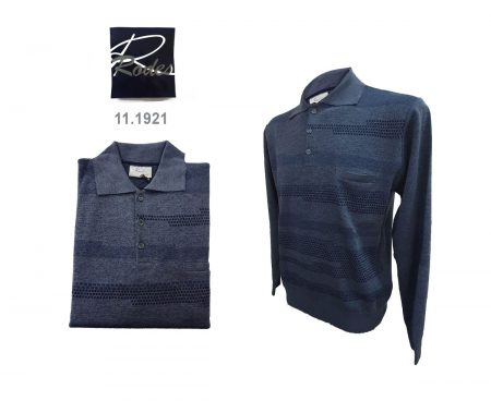 Polo uomo Rodes manica lunga bottoni art. 11 1921 avio
