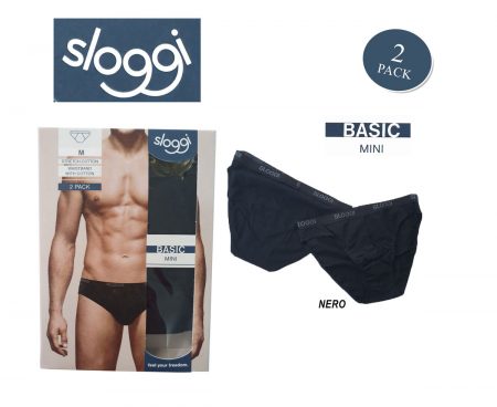 Slip uomo Sloggi Basic Mini Strecht cotton cotone elasticizzato nero