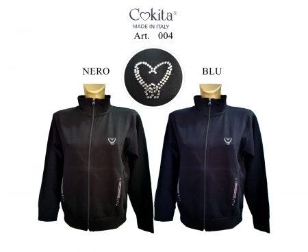 Felpa aperta  zip donna Cokita art 004