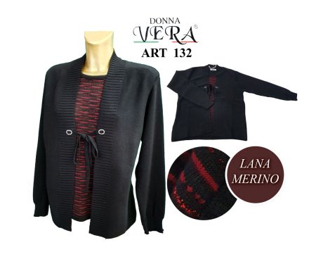 Twinset  lana Merino  Donna Vera art. 132  colore nero bordeaux