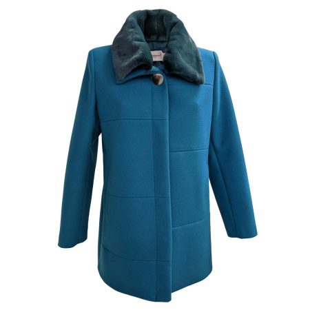 Cappotto elegante da signora nero e verde acqua Gocce di Elena Srilanka - immagine 2