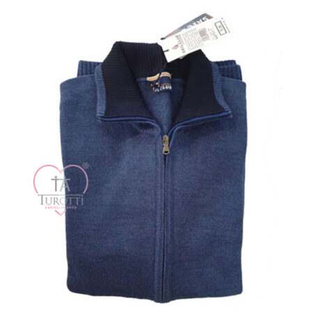 cardigan uomo con zip blu Sail Club U76620 manica lunga - immagine 2