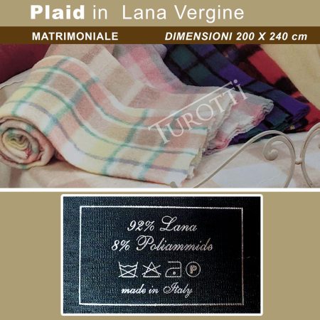 Plaid Matrimoniale coperta scozzese in lana vergine art. Mohair vari colori - immagine 2