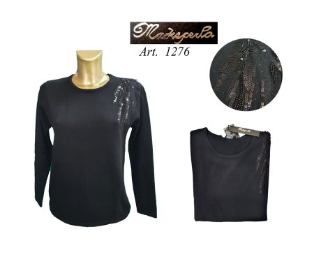 Maglia girocollo misto lana donna  Madreperla art 1276  Articolo <i><span style="color: red;">ESAURITO</span></i>