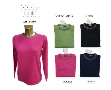 Maglia girocollo viscosa donna Lalli  art 92680