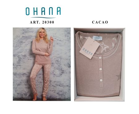 Pigiama punto Milano Ohana donna  art 20300  cacao