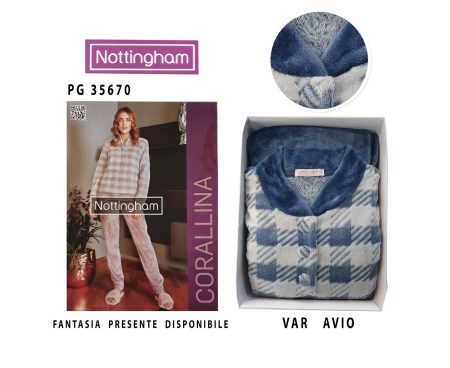 Pigiama serafino donna coral Nothingan art PG35670