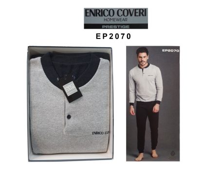 Enrico Coveri Pigiama serafino uomo Punto Milano art. EP2070 grigio