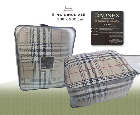 Trapunta scozzese tartan Boston matrimoniale microfibra Daunex Home Collection var beige <i><span style="color: red;">ESAURITO</span></i>
