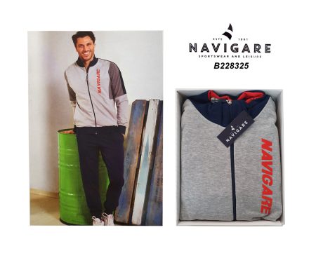 Navigare Tuta aperta  uomo zip  art. B228325  grigio melange