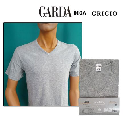 Maglia intima scollo V GARDA uomo art 0026  cotone pettinato grigio