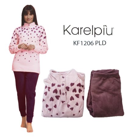 Pigiama donna coral Fleece  Kerelpiù KF1206 PLD Articolo <i><span style="color: red;">ESAURITO</span></i>