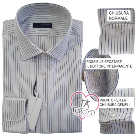 Camicia righe blu argento Barbarigo 2020 TB84