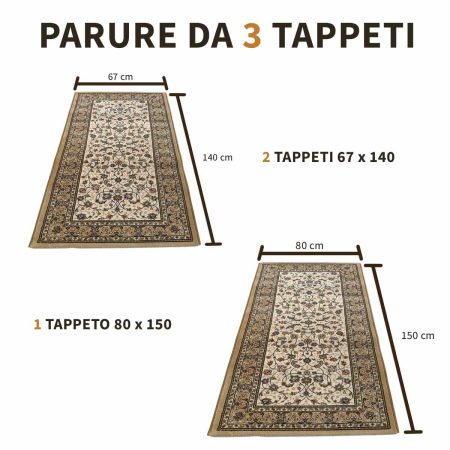 Parure da 3 Tappeti da camera Da vinci colore beige - immagine 2