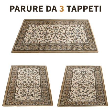 Parure da 3 Tappeti da camera Da vinci colore beige