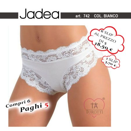 Slip donna Jadea 742  6 slip al prezzo di 5 bianco