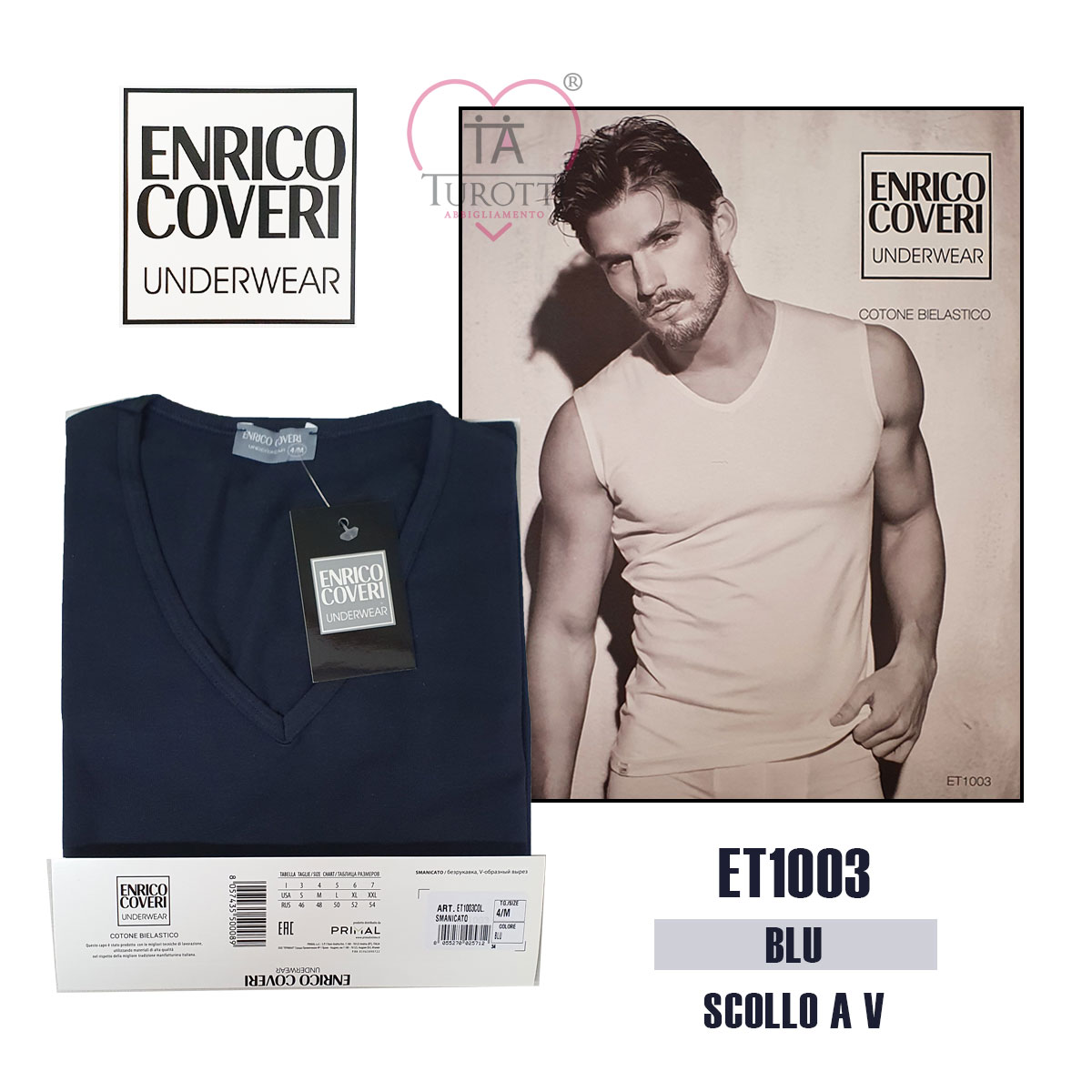 Enrico Coveri smanicato uomo scollo V Turotti Abbigliamento