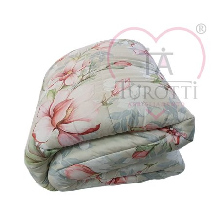 Trapunta matrimoniale fiori beige in raso di cotone con stampa in digitale GF Ferrari - immagine 3