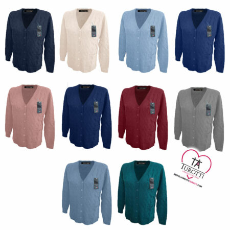 Moda Italia Carpi cardigan manica lunga donna Art. 22003 scollo a V  bottoni