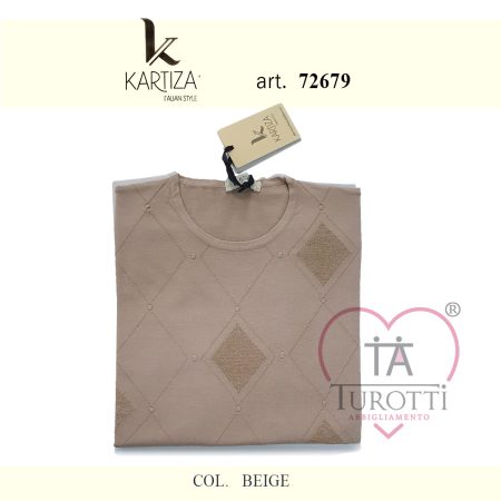 Kartiza maglia girocollo donna manica 3/4 art  72679 colori assortiti - immagine 4