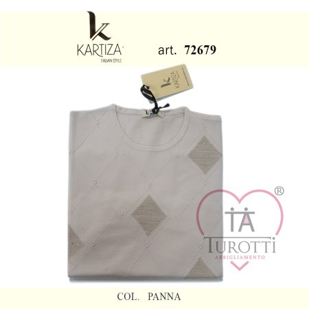 Kartiza maglia girocollo donna manica 3/4 art  72679 colori assortiti - immagine 6