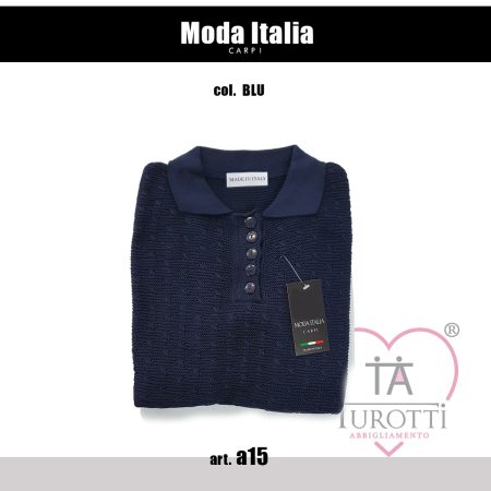 Moda Italia Carpi polo donna  manica lunga art  a15 colori assortiti - immagine 4
