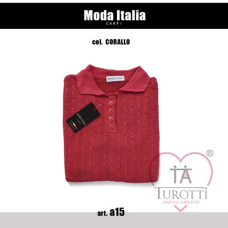 Moda Italia Carpi polo donna  manica lunga art  a15 colori assortiti - immagine 5
