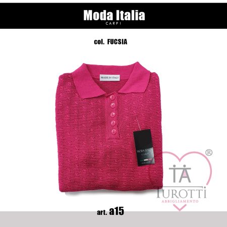 Moda Italia Carpi polo donna  manica lunga art  a15 colori assortiti - immagine 8
