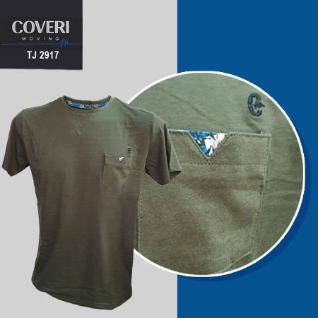 Coveri Moving T-Shirt Uomo  art TJ2917 con taschino - immagine 2