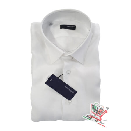 Camicia in Lino bianca da Uomo di Barbarigo 2837 10L mod CL64 - immagine 3