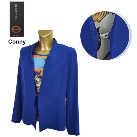 Completo maglia giacca  pantalone donna  art Conny Elena blu cina - immagine 2