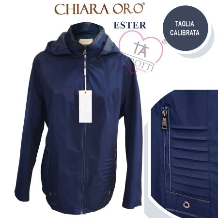 Giubbino  donna  Chiara Oro art Ester  leggero con cappuccio taglia calibrata - immagine 4