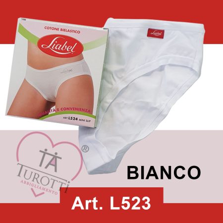 Slip donna  Liabel art L523 cotone bielastico bianco e nero - immagine 2
