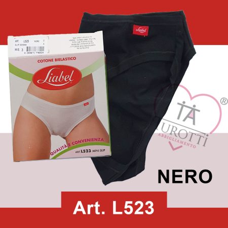 Slip donna  Liabel art L523 cotone bielastico bianco e nero - immagine 3