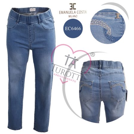 Jeggings Emanuela Costa art EC6466 colore  blu denim chiaro - immagine 2