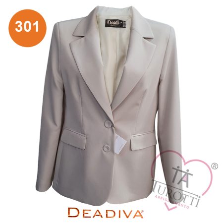 Tailleur giacca pantalone Deadiva art 301 colore beige chiaro - immagine 2